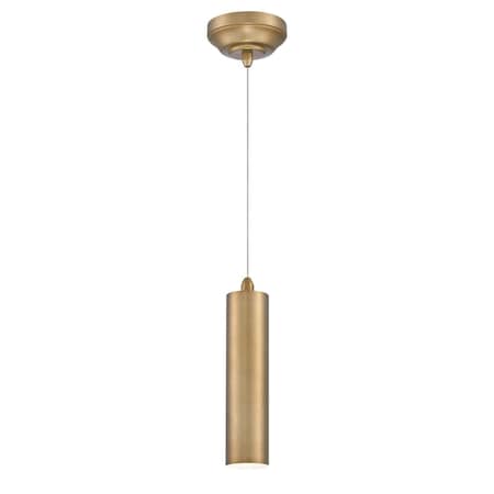 Westinghouse Pendant LED 7.5W Mini Rayman 11In, Brushed Brass Cylinder Shade 6111100
